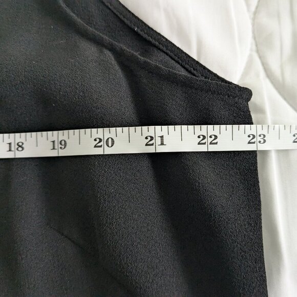 Linea by Louis Dell"Olio Top 1X Black Tunic Gauze Sleeveless Side-Slits Pockets - Picture 12 of 13